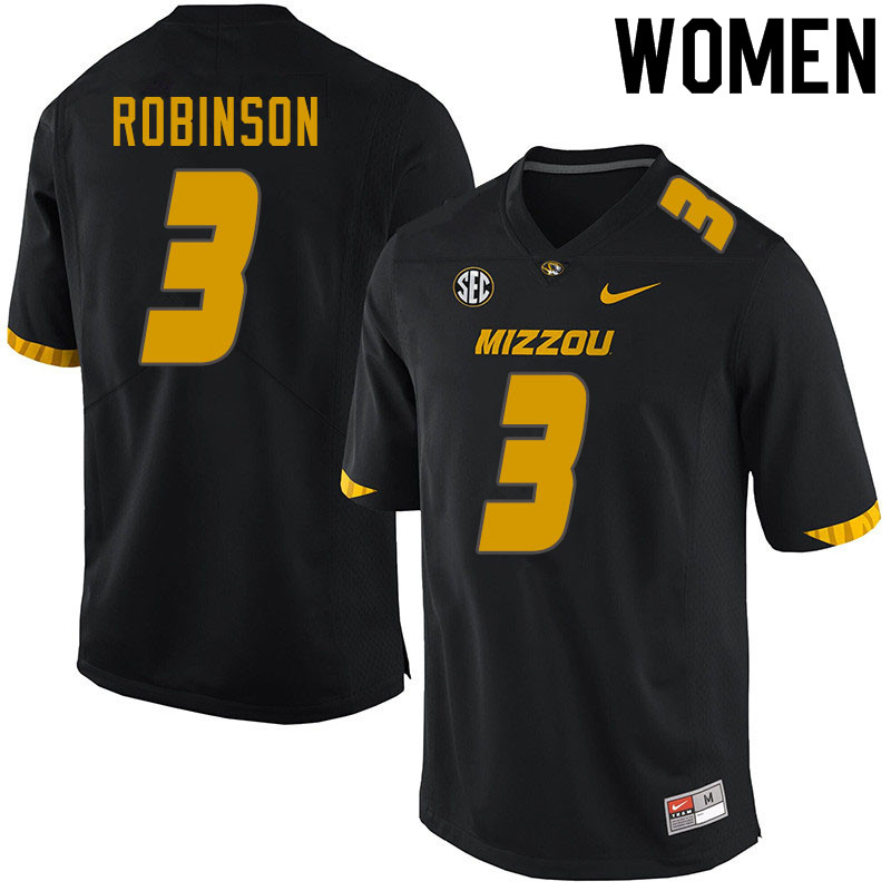 Women #3 Shawn Robinson Missouri Tigers College Football Jerseys Sale-Black